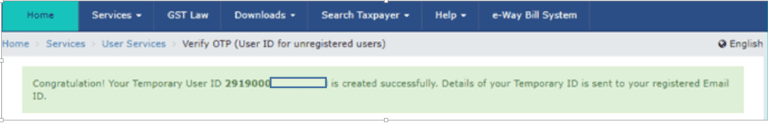 How to Create / Search Temporary ID on the GST portal